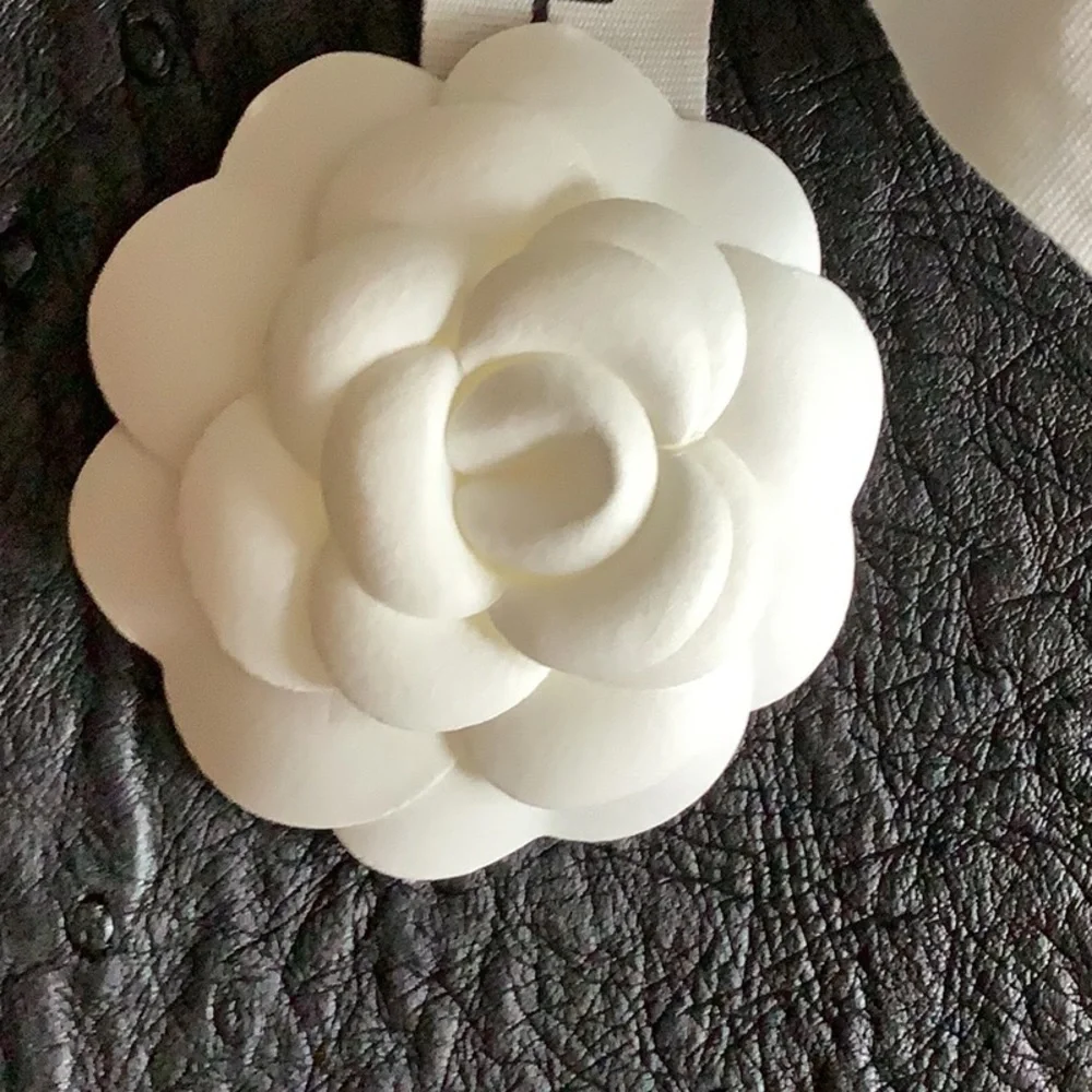 CHANEL ribbon and camellia flower ribbon is 76x1